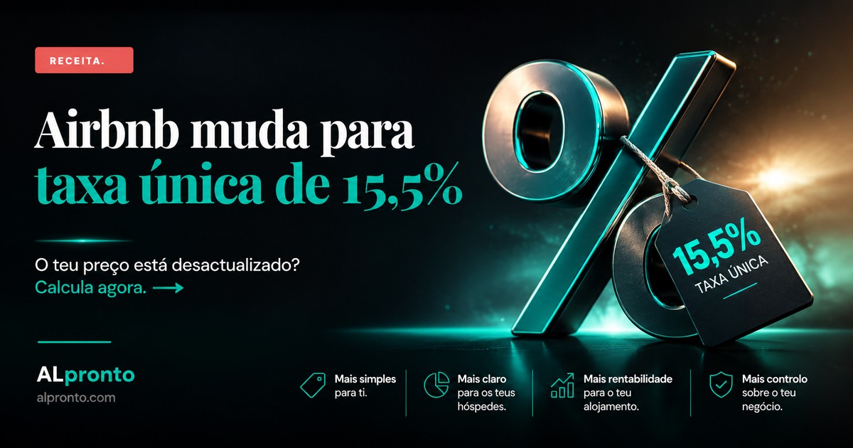 Airbnb muda para taxa única de 15,5%