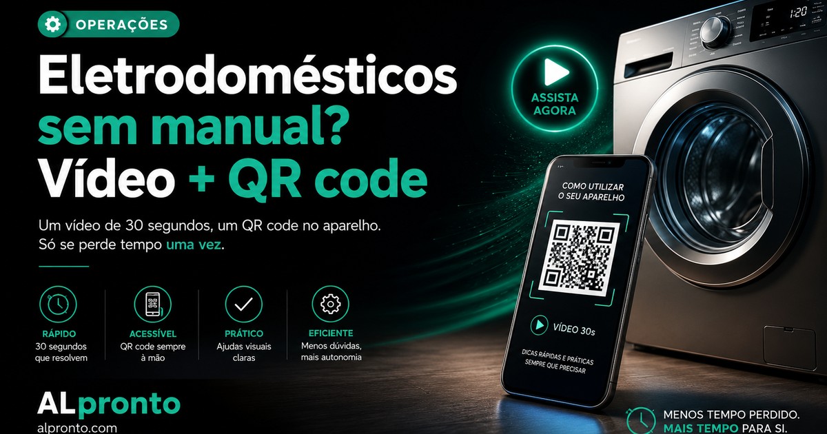 Vídeo de instruções e QR code para eletrodomésticos sem manual